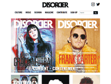 Tablet Screenshot of disordermagazine.com